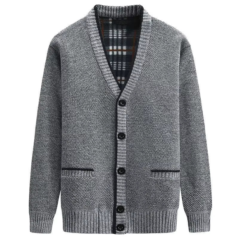 New Cardigan Men Autumn Winter Thick V Neck Knitted Sweater Coats Casual Warm Knitted Cardigan Men Fashion Mens Clothing 2023