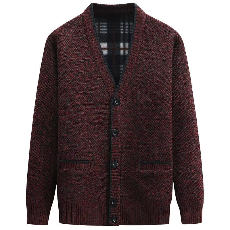 New Cardigan Men Autumn Winter Thick V Neck Knitted Sweater Coats Casual Warm Knitted Cardigan Men Fashion Mens Clothing 2023